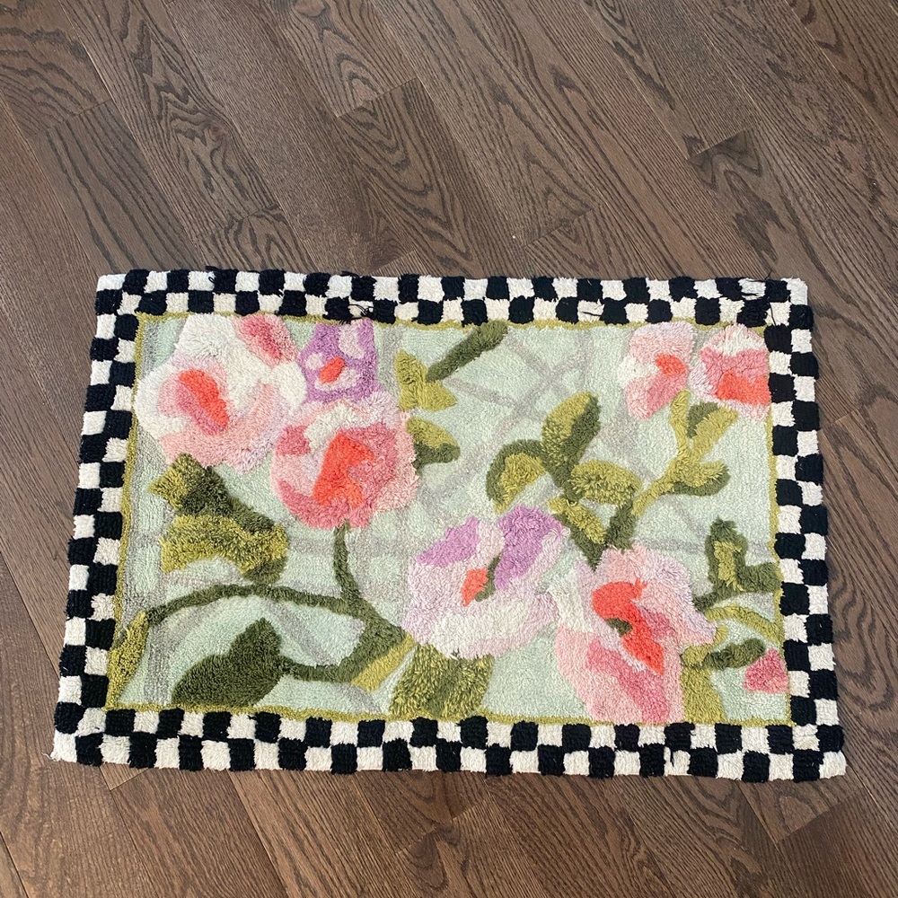 Floral Checkered Rug